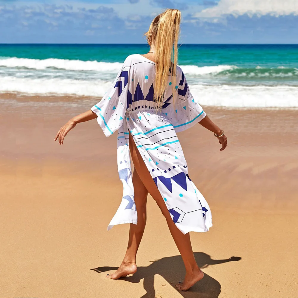 Kimono de Plage à Motifs Géométriques - Image 5