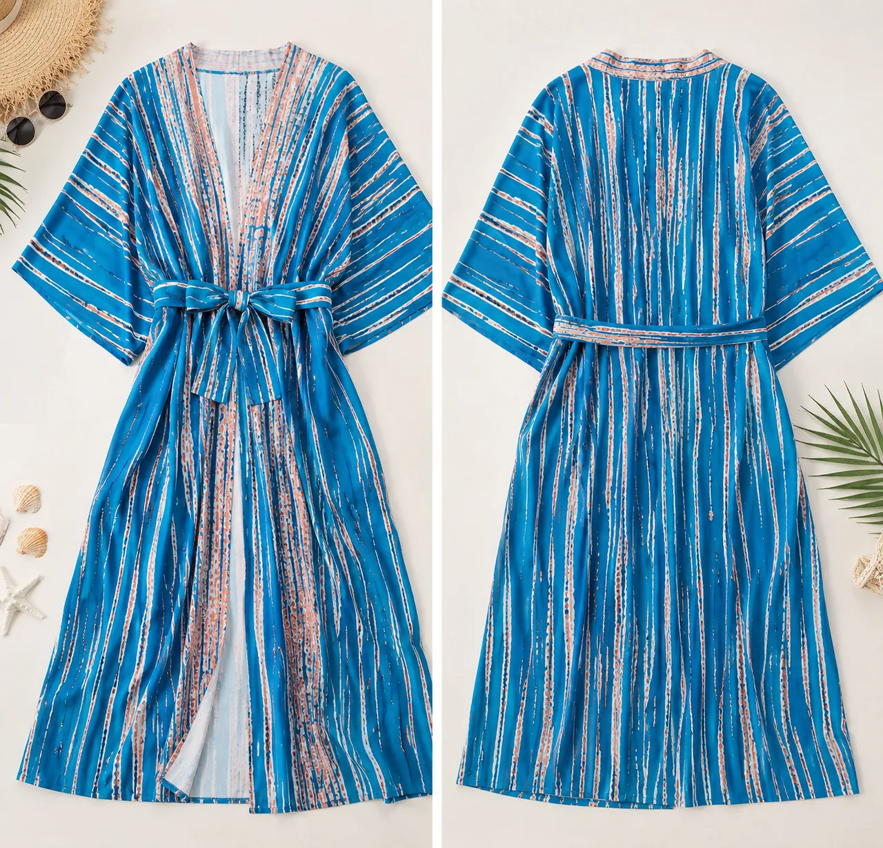 Kimono de Plage Bleu d’Eté - Image 2