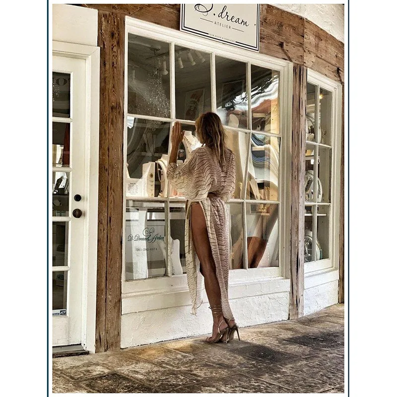 Kimono de Plage Bohème à Fente - Image 2