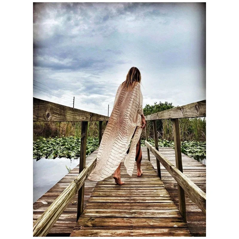 Kimono de Plage Bohème à Fente - Image 4