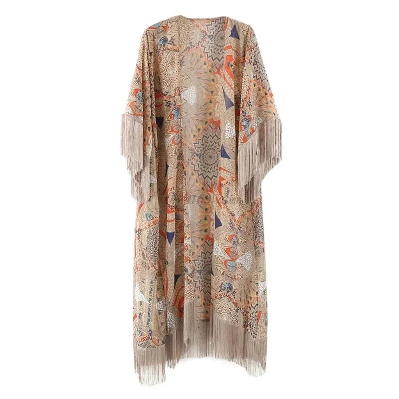 Kimono de Plage Boho à Franges - Image 3