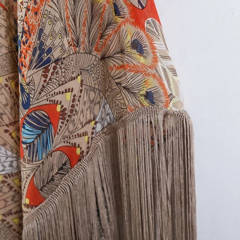 Kimono de Plage Boho à Franges - Image 4