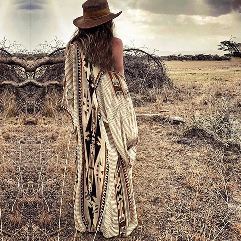 Kimono de Plage Boho à Motifs Ethniques - Image 4