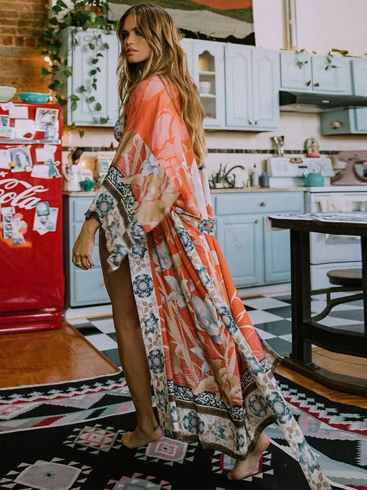 Kimono de Plage Fleuri Design