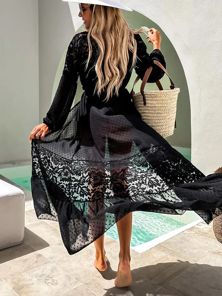 Kimono de Plage Noir - Image 2