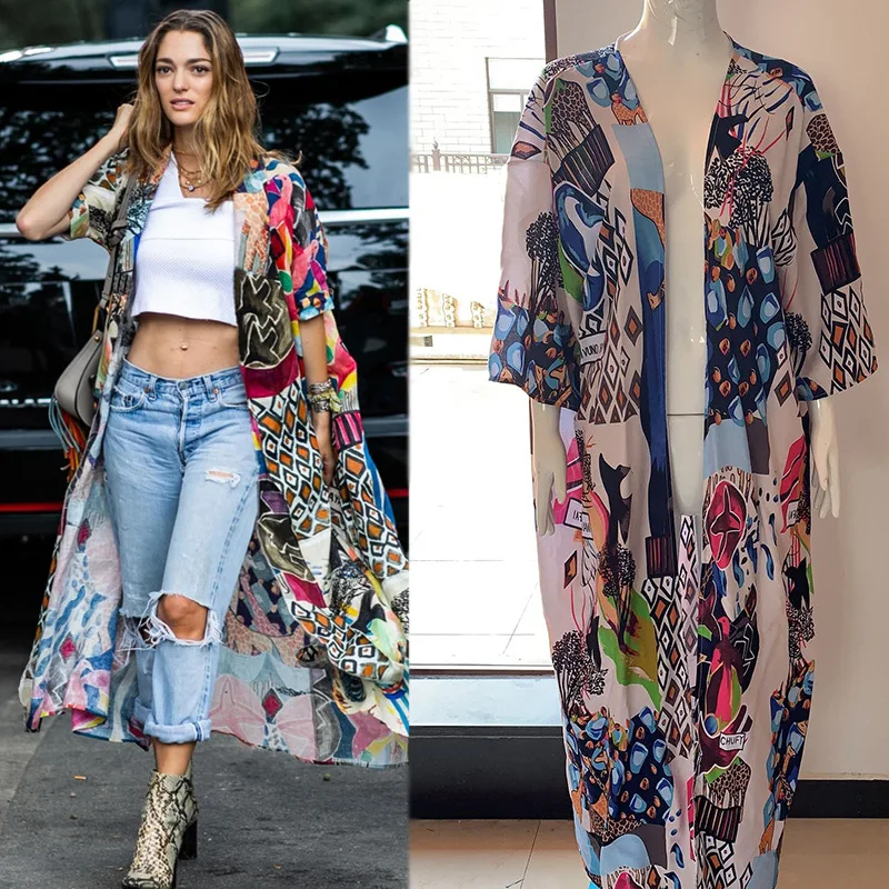 Kimono de Plage Stylé Coloré - Image 3