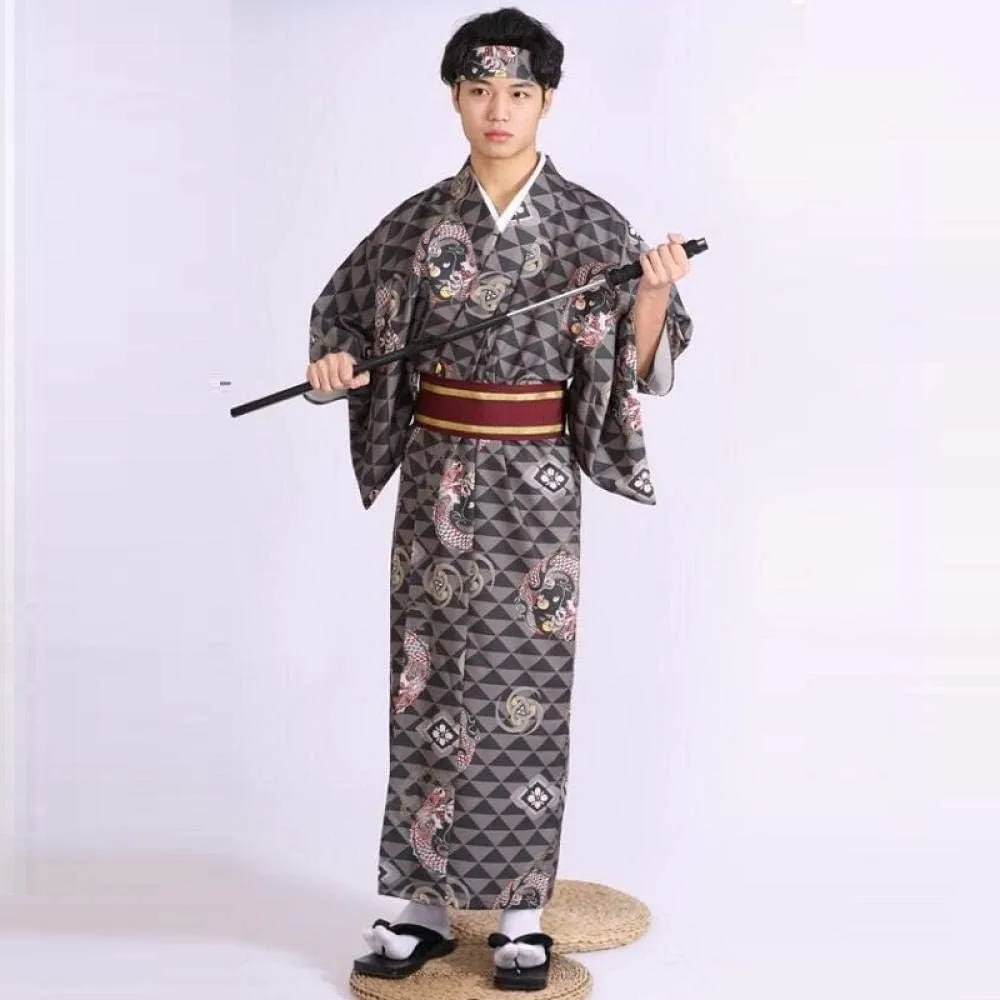 Kimono Homme à Motifs Géométriques