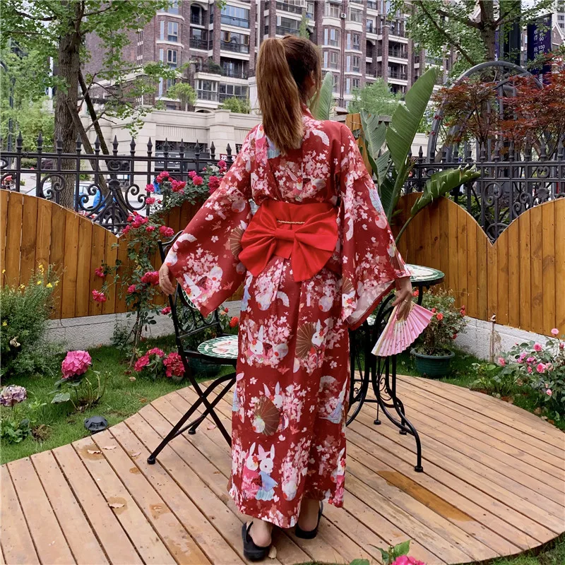 Kimono Japonais Chic Rouge - Image 3