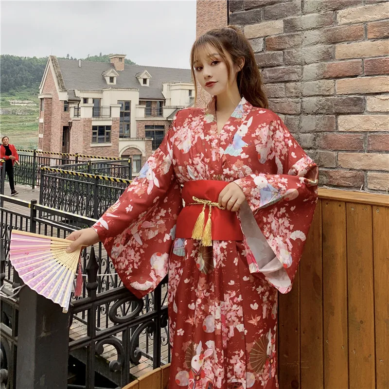 Kimono Japonais Chic Rouge - Image 4