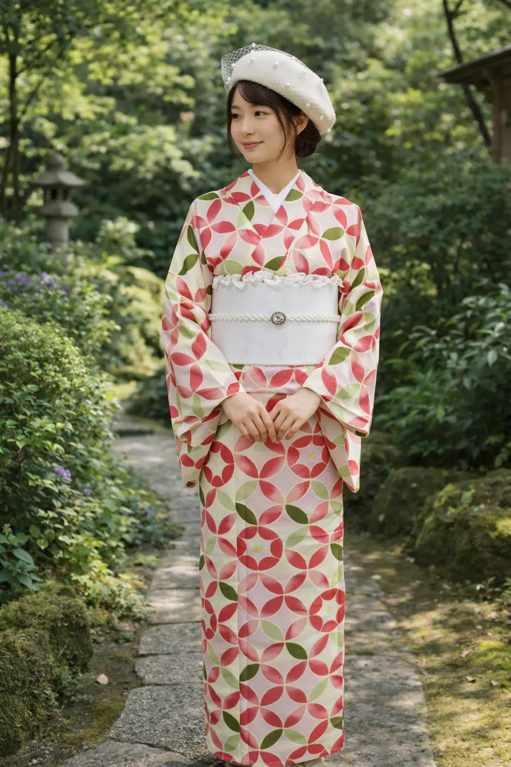 Kimono Japonais Femme à imprimé Géométrique - Image 2