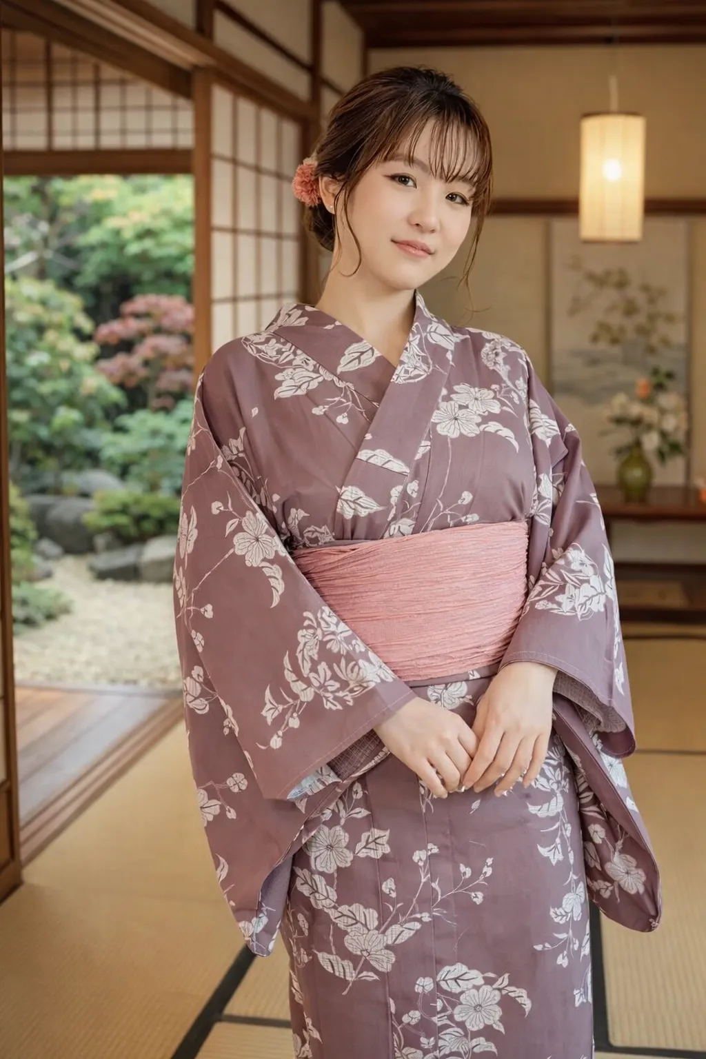 Kimono Japonais Femme Design à Fleurs - Image 3