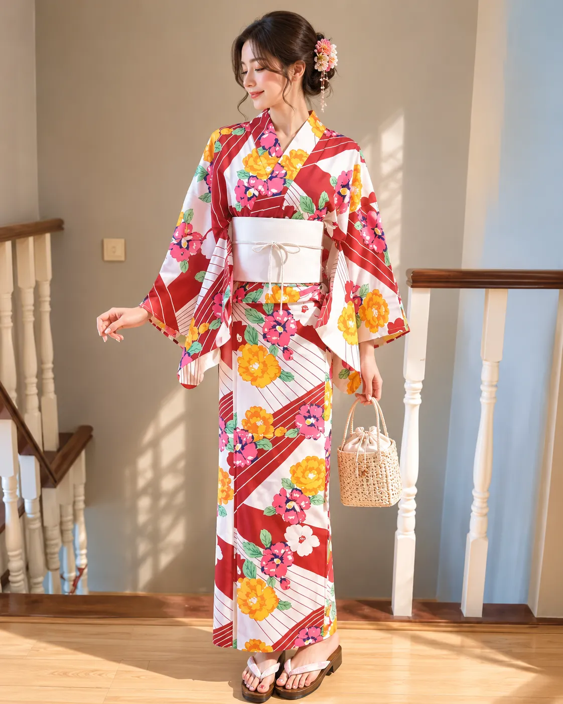Kimono Japonais Femme Fleurie Chic - Image 3