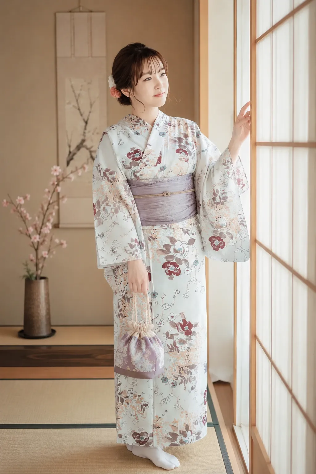 Kimono Japonais Femme Imprimé Floral