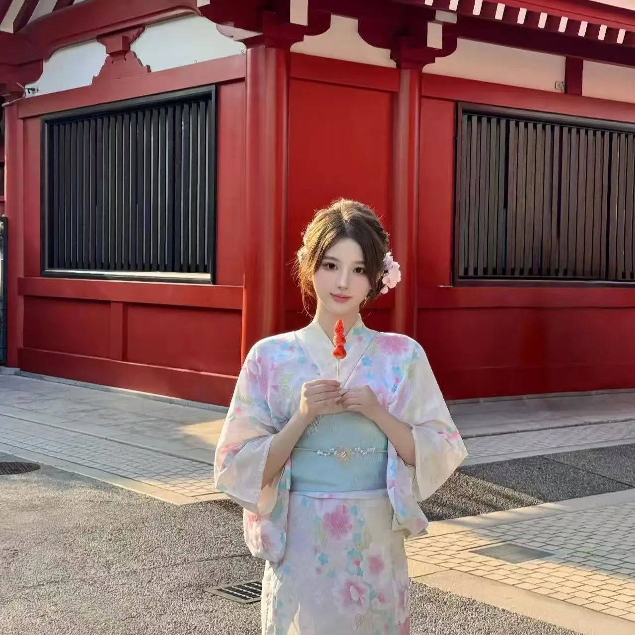 Kimono Japonais Femme Léger à Fleurs - Image 3