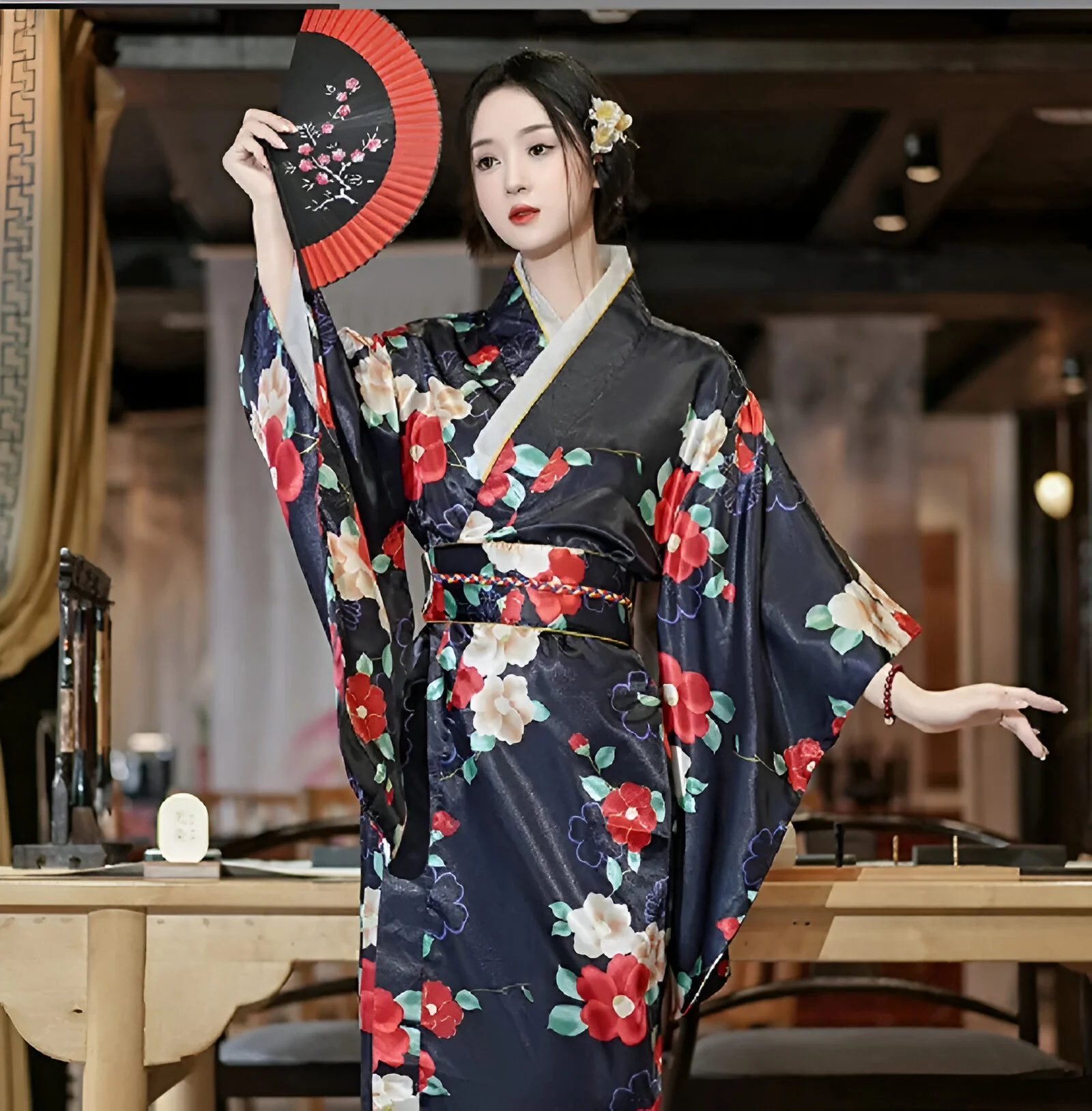 Kimono Japonais Traditionnel Femme Soie - Image 15
