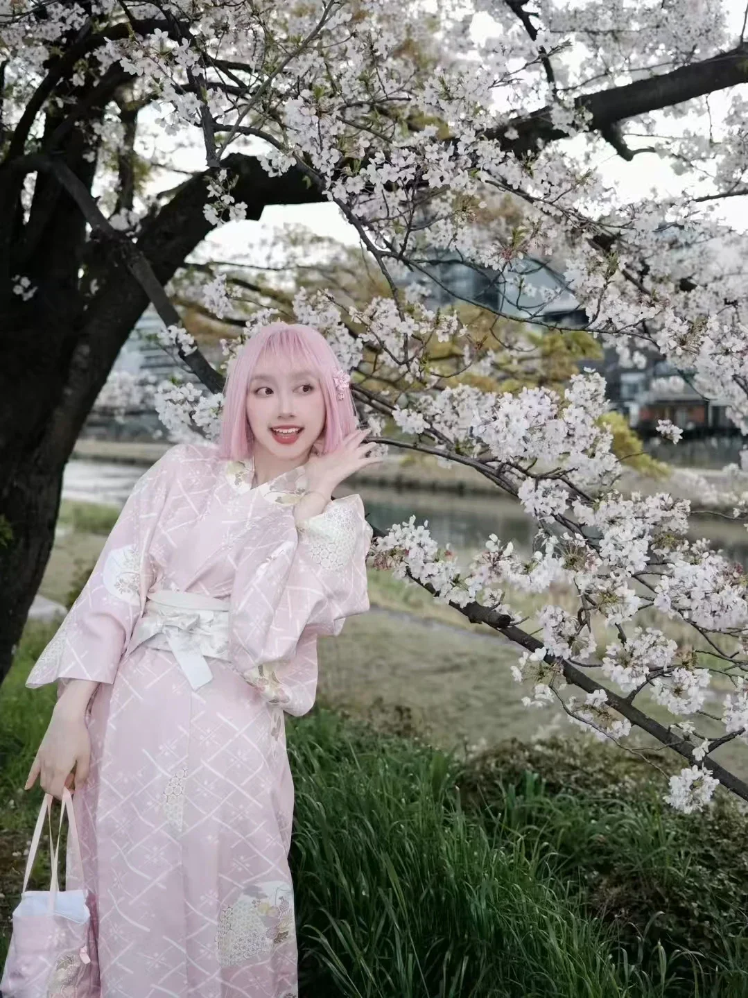 Kimono Original Japonais Rose - Image 2