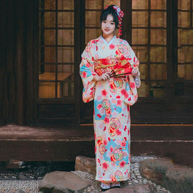 Kimono Traditionnel Femme Japonais Coloré