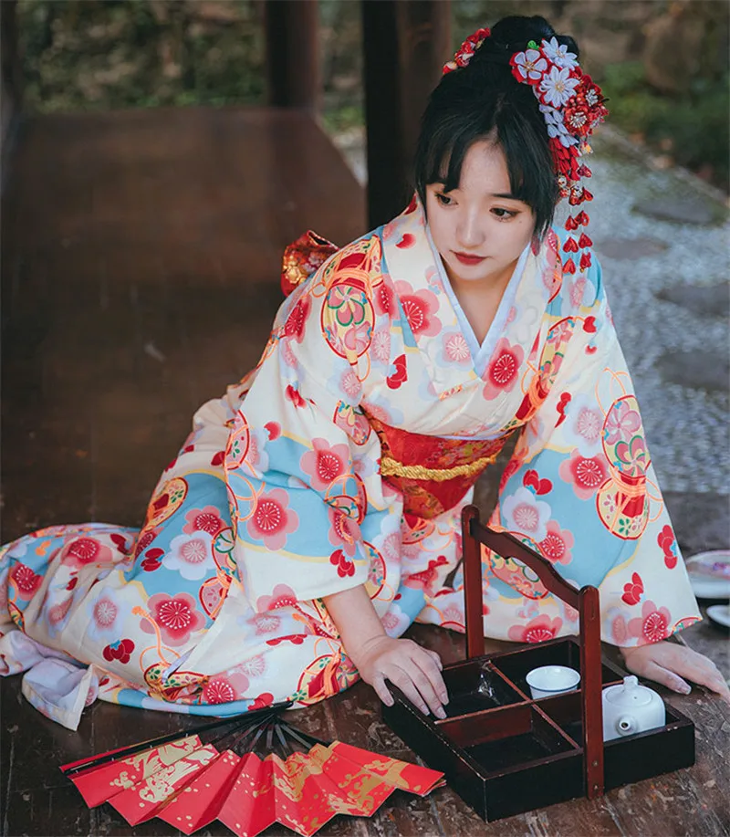 Kimono Traditionnel Femme Japonais Coloré - Image 2