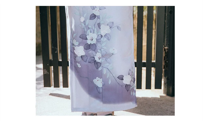 Kimono Traditionnel Femme Violet - Image 3