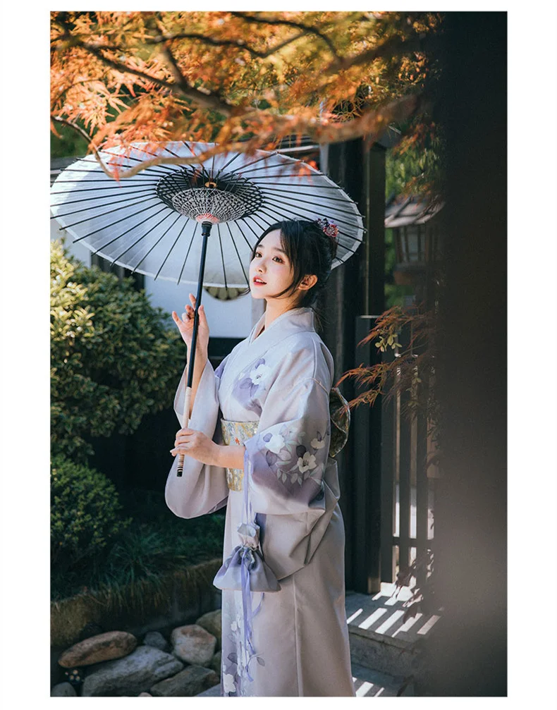 Kimono Traditionnel Femme Violet - Image 5
