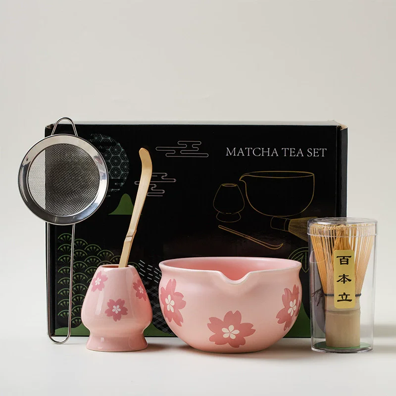 Kit Matcha à Fleurs Roses