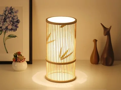 Lampe Japonaise de Table en Bambou Minimaliste - Image 3