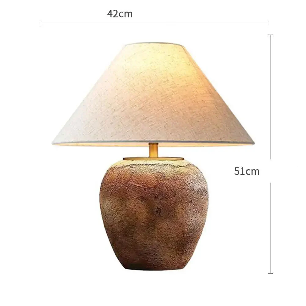 Lampe Japonaise en Céramique et Tissu - Image 2