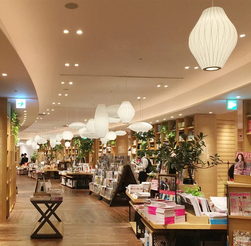 Lampe Japonaise Suspendue en Soie - Image 2