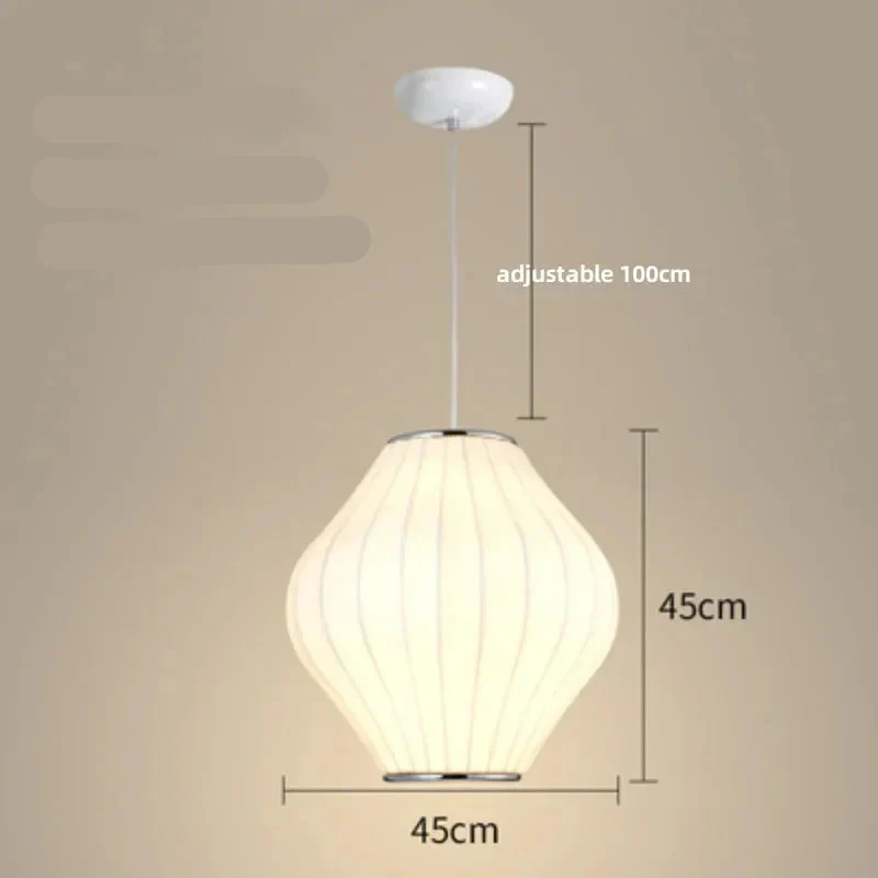 Lampe Japonaise Suspendue en Soie - Image 3