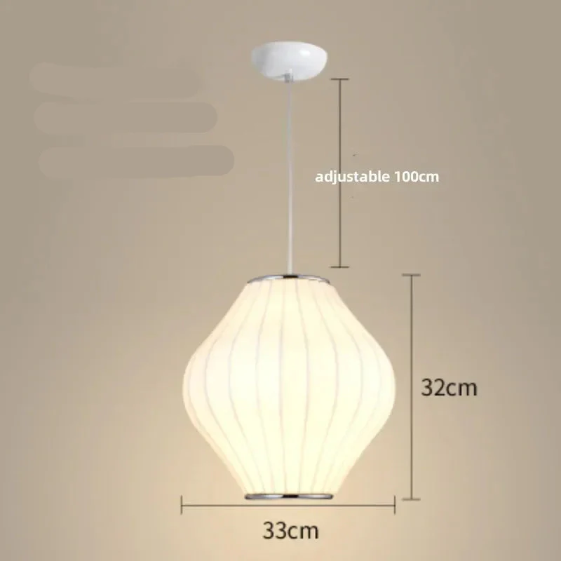 Lampe Japonaise Suspendue en Soie - Image 4