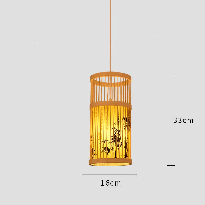 Lampe Suspendue Bambou à Motifs Noirs - Image 3