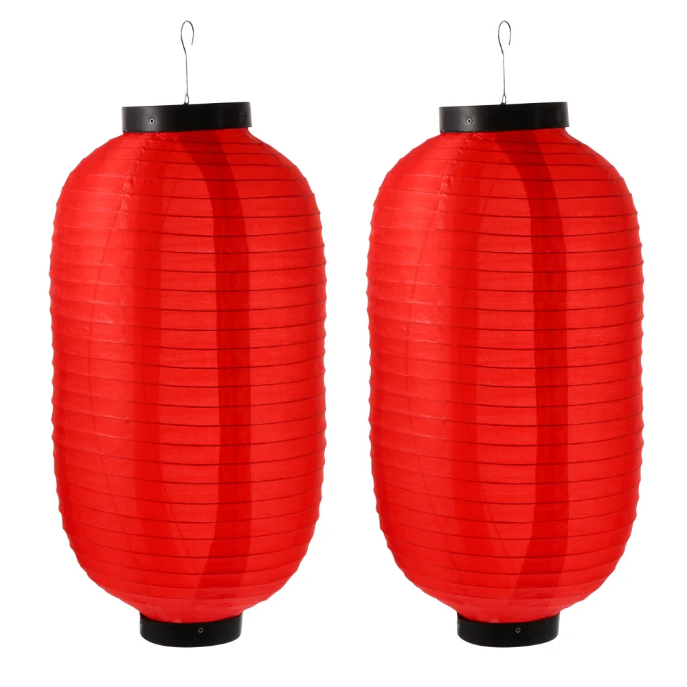 Lanterne Japonaise Papier Pliable Rouge - Image 2
