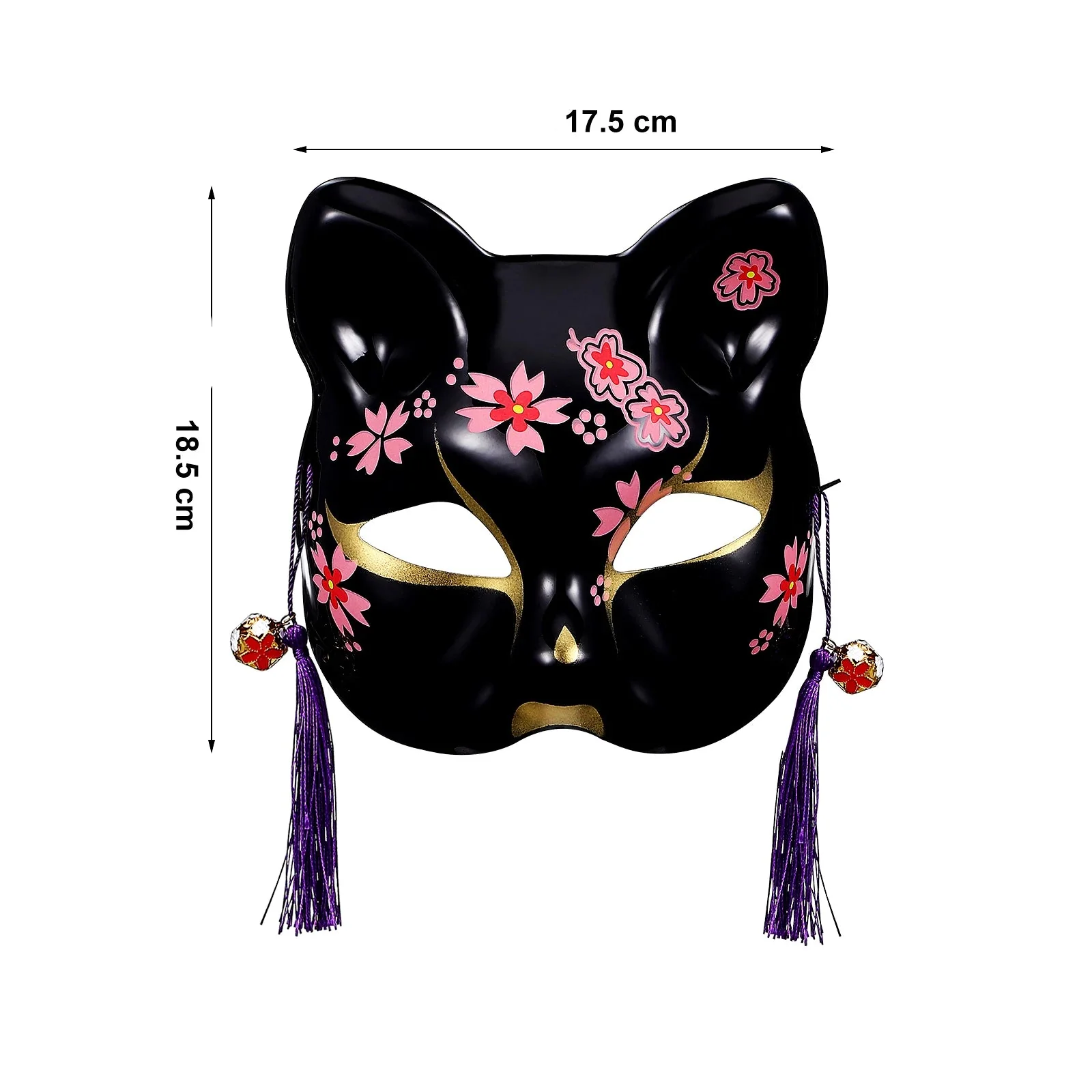 Masque Japonais Chat Noir Sakura - Image 6