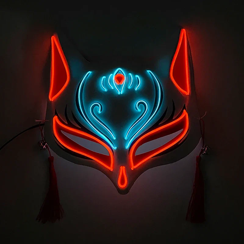 Masque Japonais Renard Néon LED - Image 2
