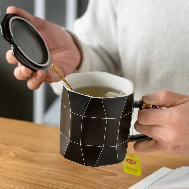 Mug Japonais Géométrique À Couvercle - Image 2