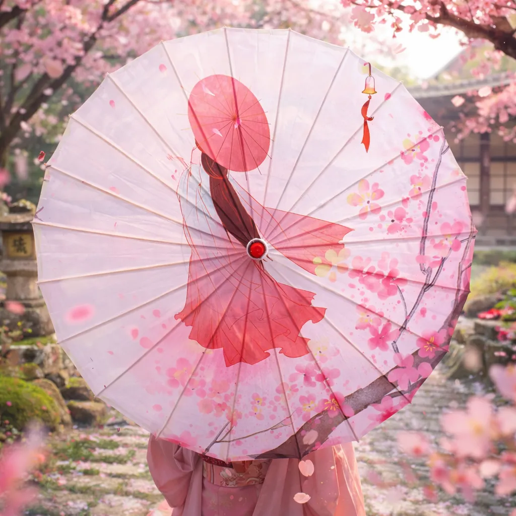 Ombrelle Japonaise Femme Sakura - Image 3