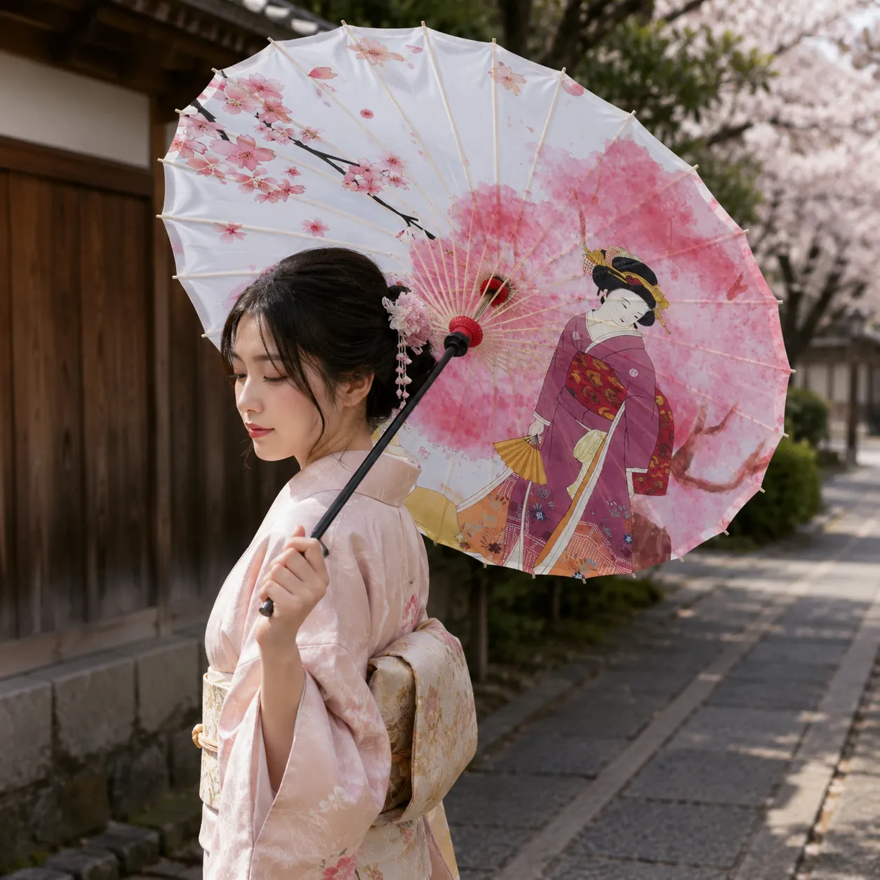 Ombrelle Japonaise Femmes Geisha - Image 2