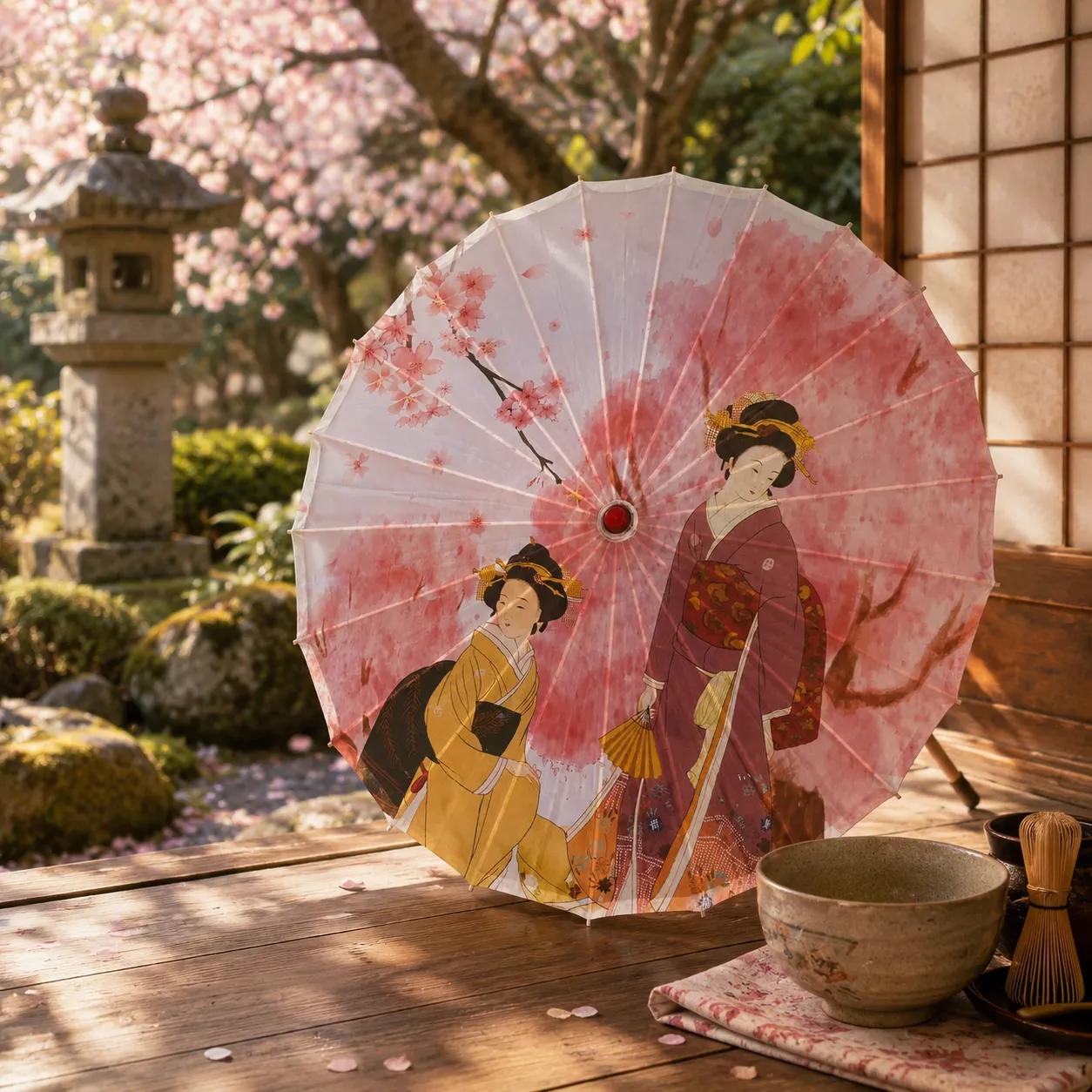 Ombrelle Japonaise Femmes Geisha - Image 3