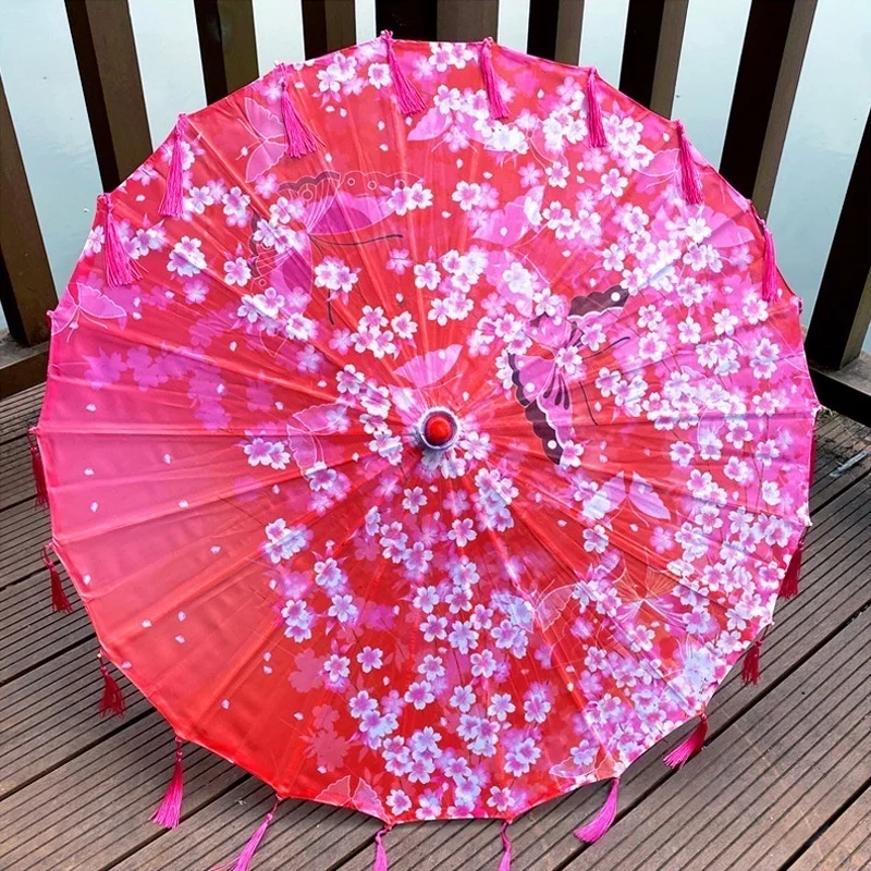 Ombrelle Japonaise Rouge Sakura - Image 2