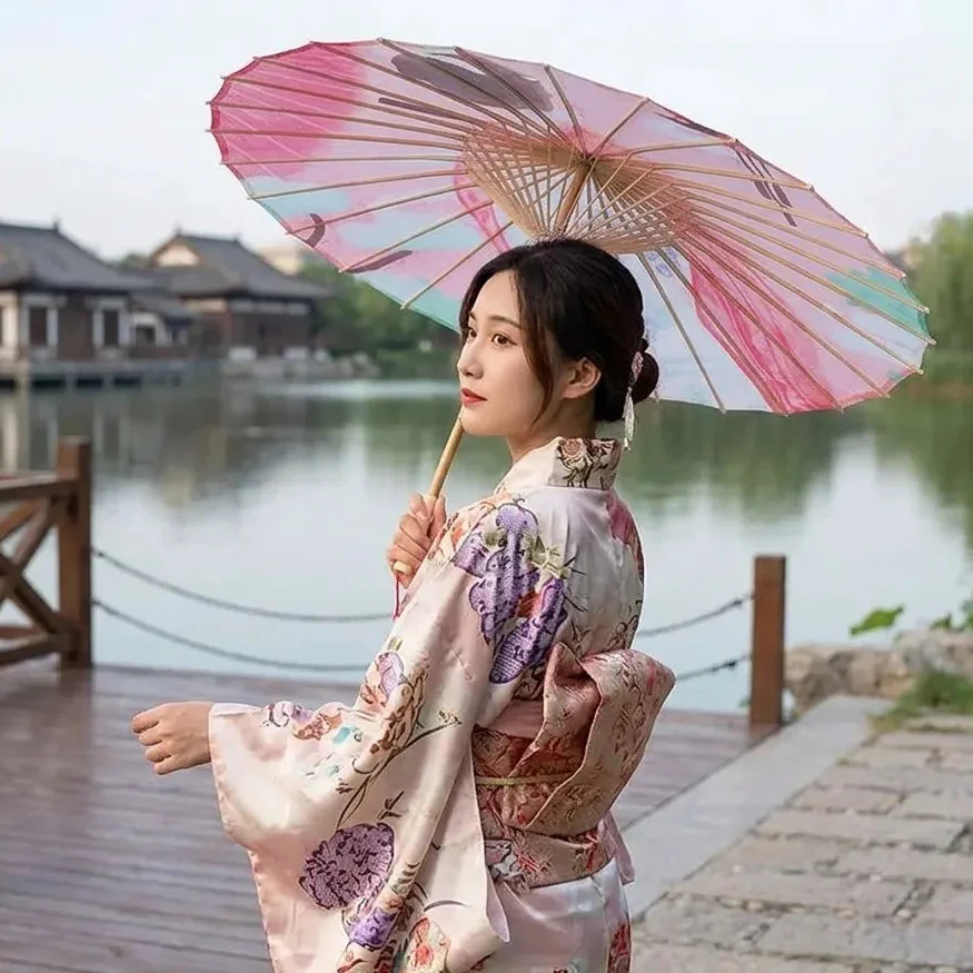 Ombrelle Rose Femme Japonaise - Image 3