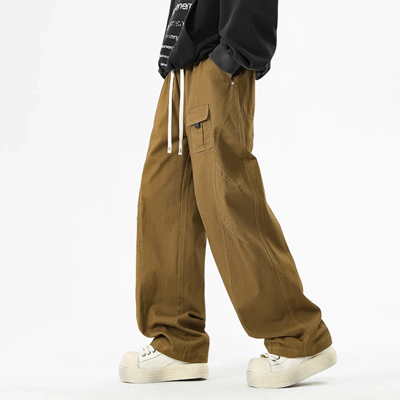 Pantalon Cargo Japonais Homme Large en Coton