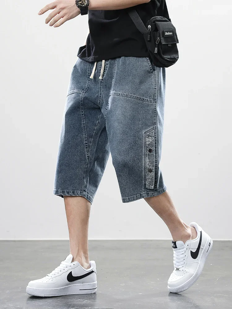 Pantalon Court Japonais Décontracté en Jean