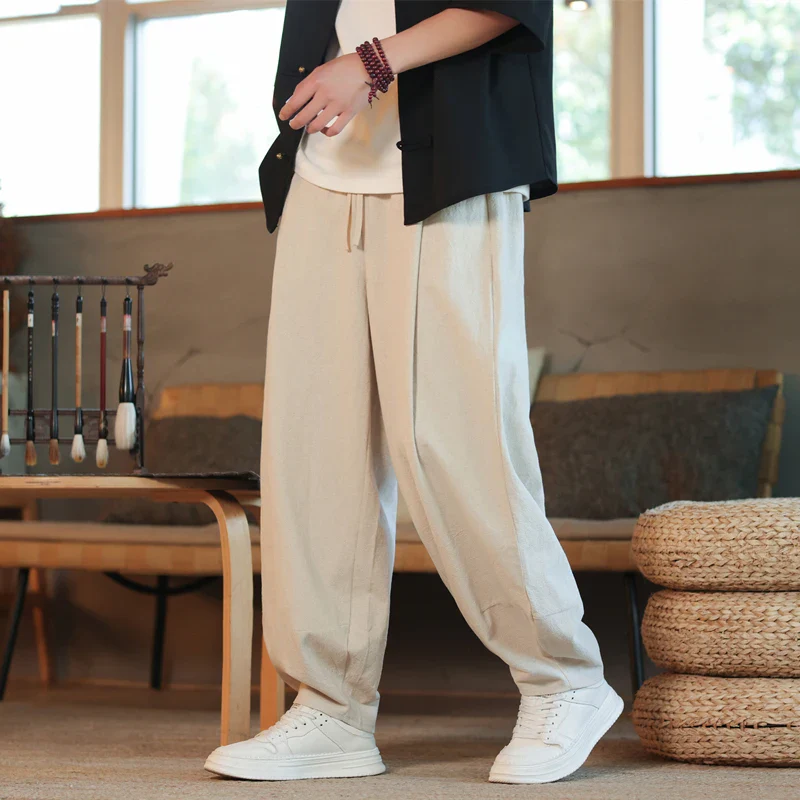 Pantalon Décontracté en Coton Style Japonais - Image 2