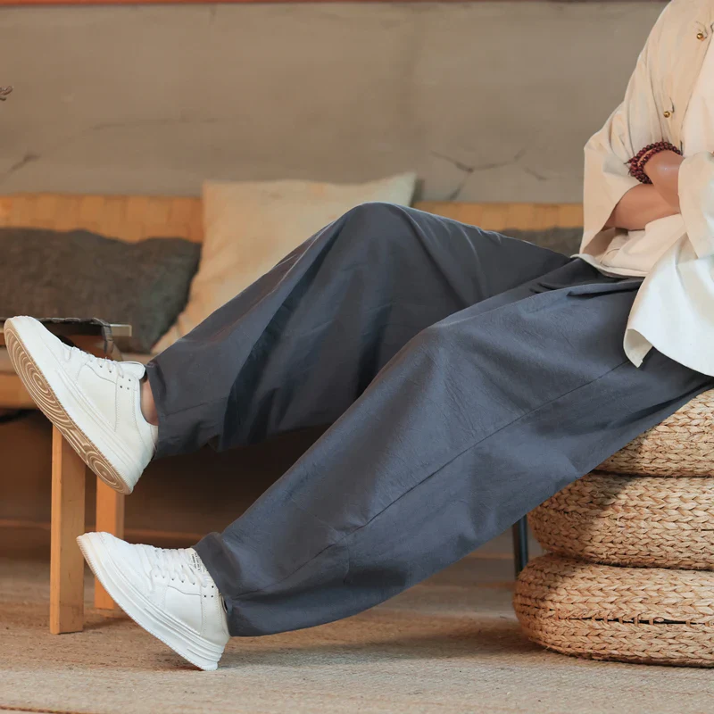Pantalon Décontracté en Coton Style Japonais - Image 5