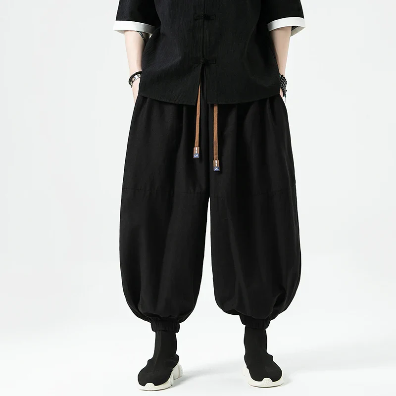 Pantalon Japonais à Jambes Large Confortable