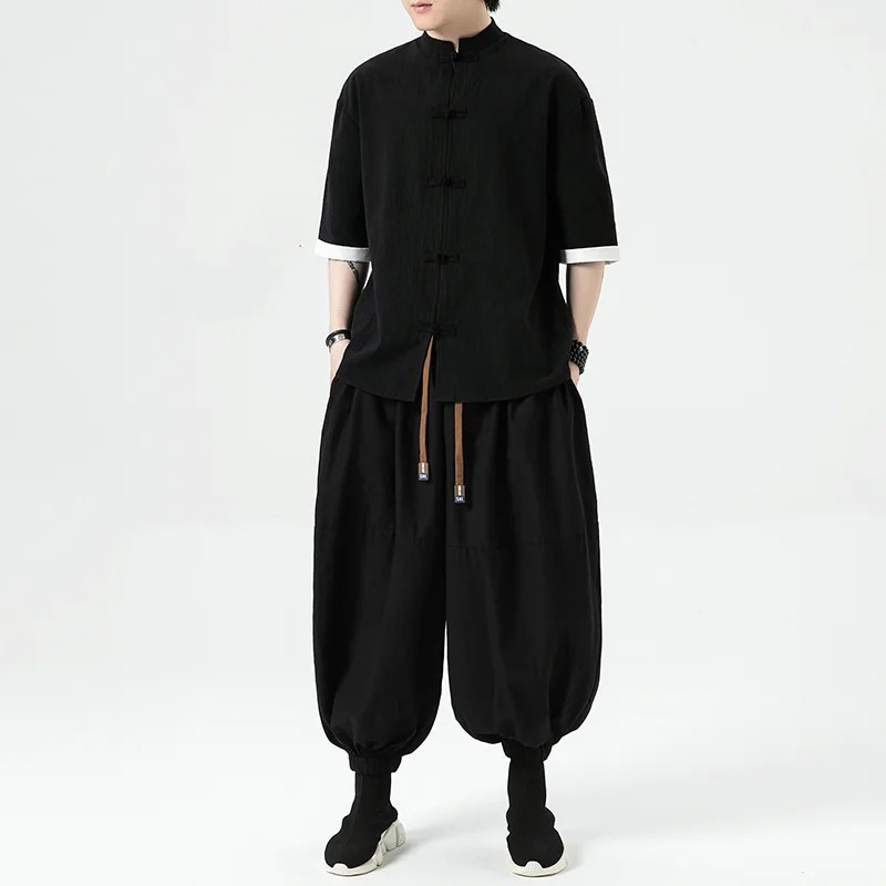 Pantalon Japonais à Jambes Large Confortable - Image 3