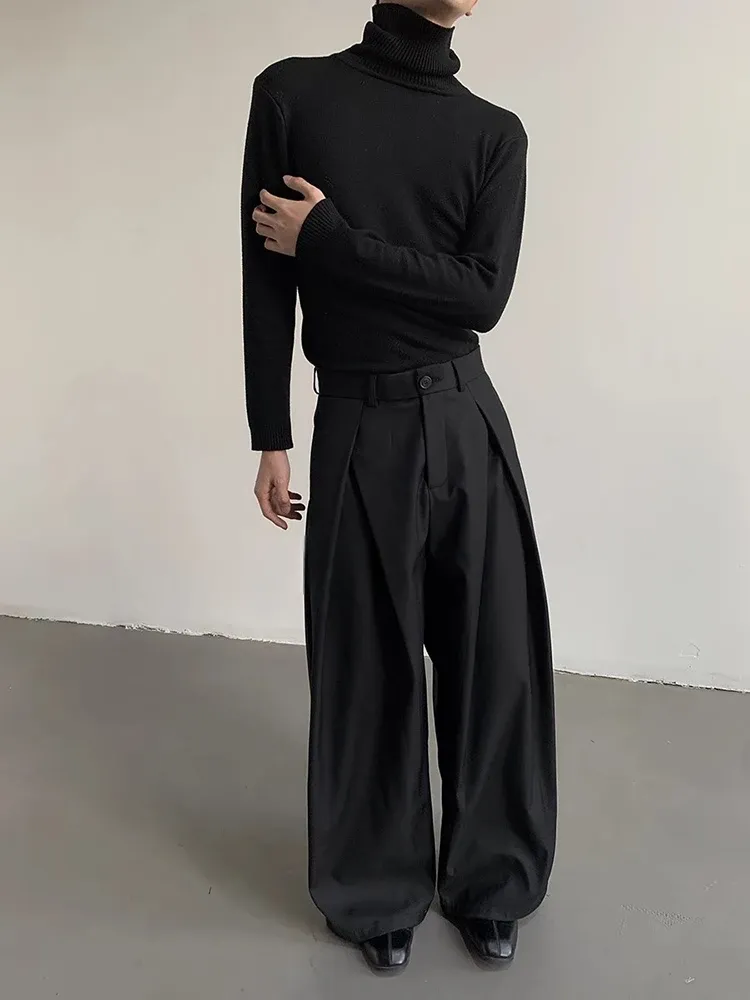 Pantalon Japonais à Jambes Larges à Plis - Image 3