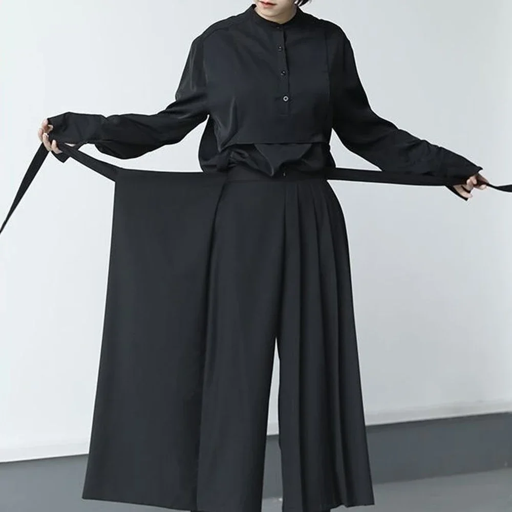 Pantalon Japonais Asymétrique Plissé