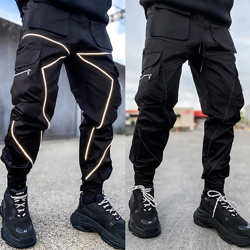 Pantalon Japonais Cargo Hip Hop Réfléchissant - Image 3