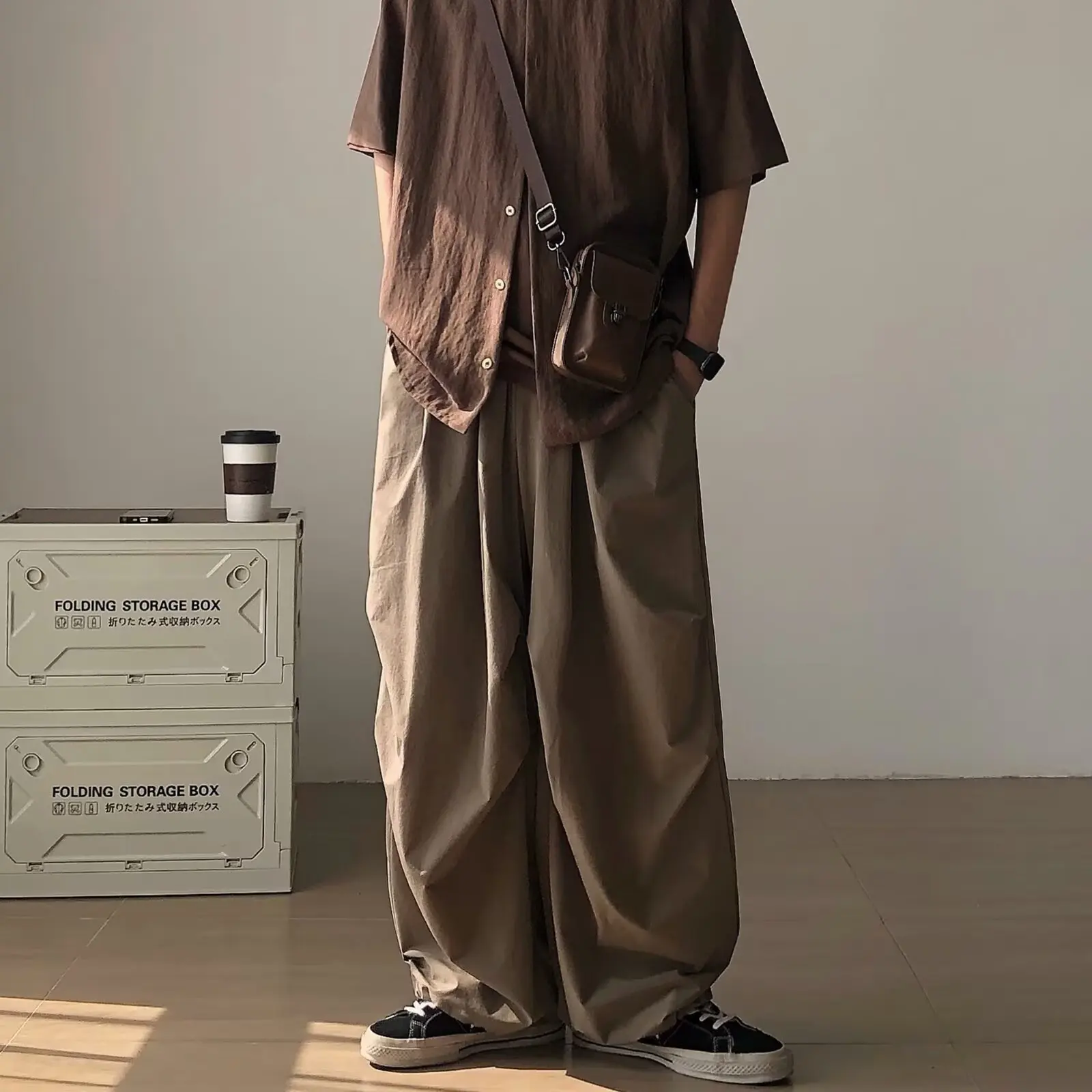 Pantalon Japonais Décontracté à Jambes Larges